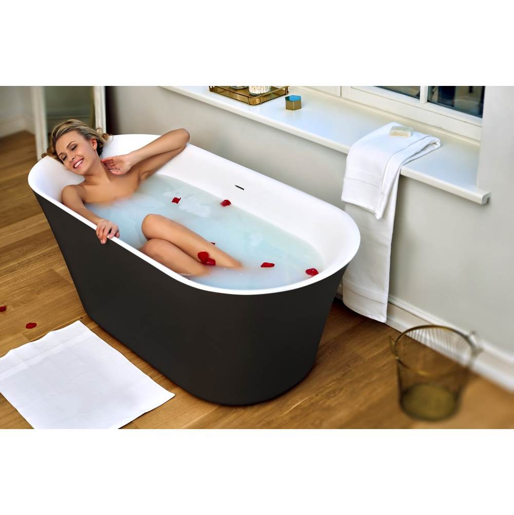 The Water ClosetAquaticaAquatica Tulip-Blck-Wht™ Freestanding Solid Surface Bathtub