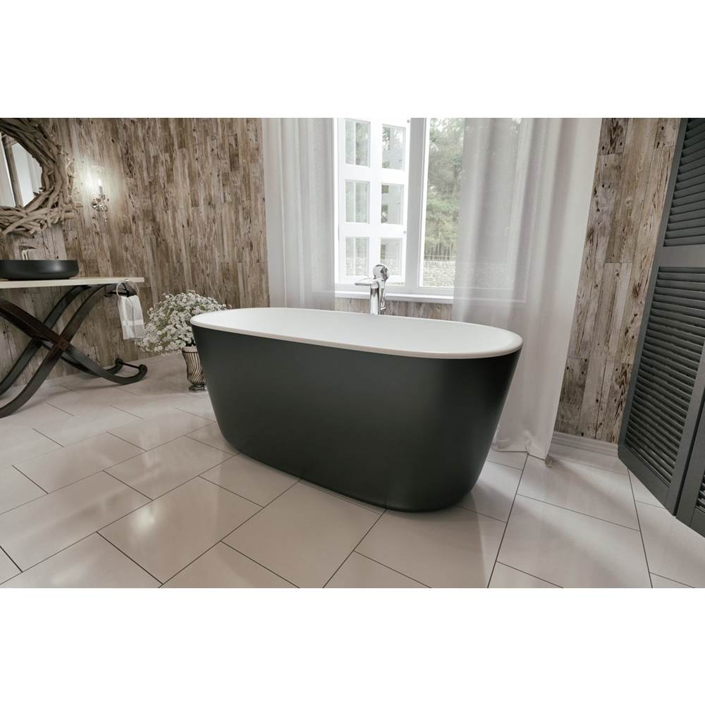 The Water ClosetAquaticaAquatica Lullaby-Mini-Blck-Wht™ Freestanding Solid Surface Bathtub