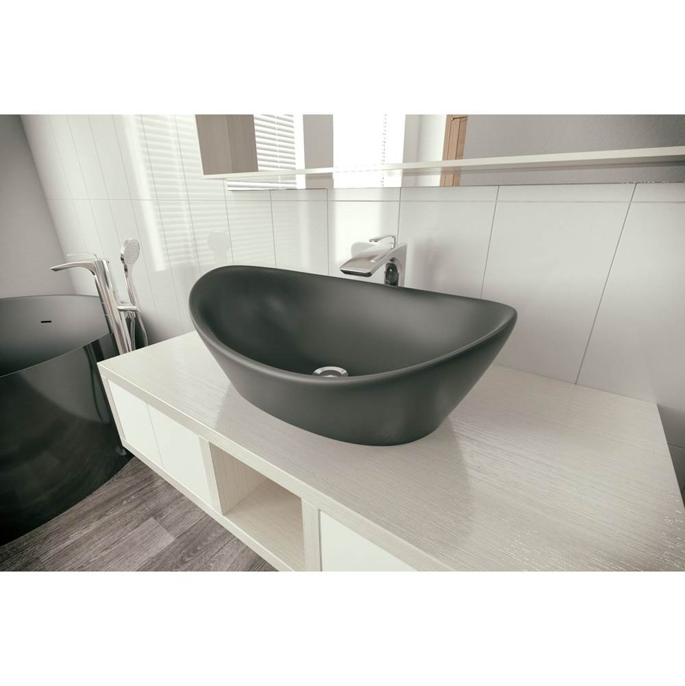 Aquatica Vessel Bathroom Sinks item Luna-Blck-Lav