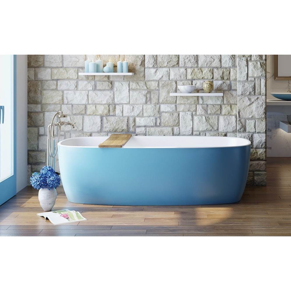 The Water ClosetAquaticaAquatica Coletta™ Jaffa Blue-Wht Freestanding Solid Surface Bathtub