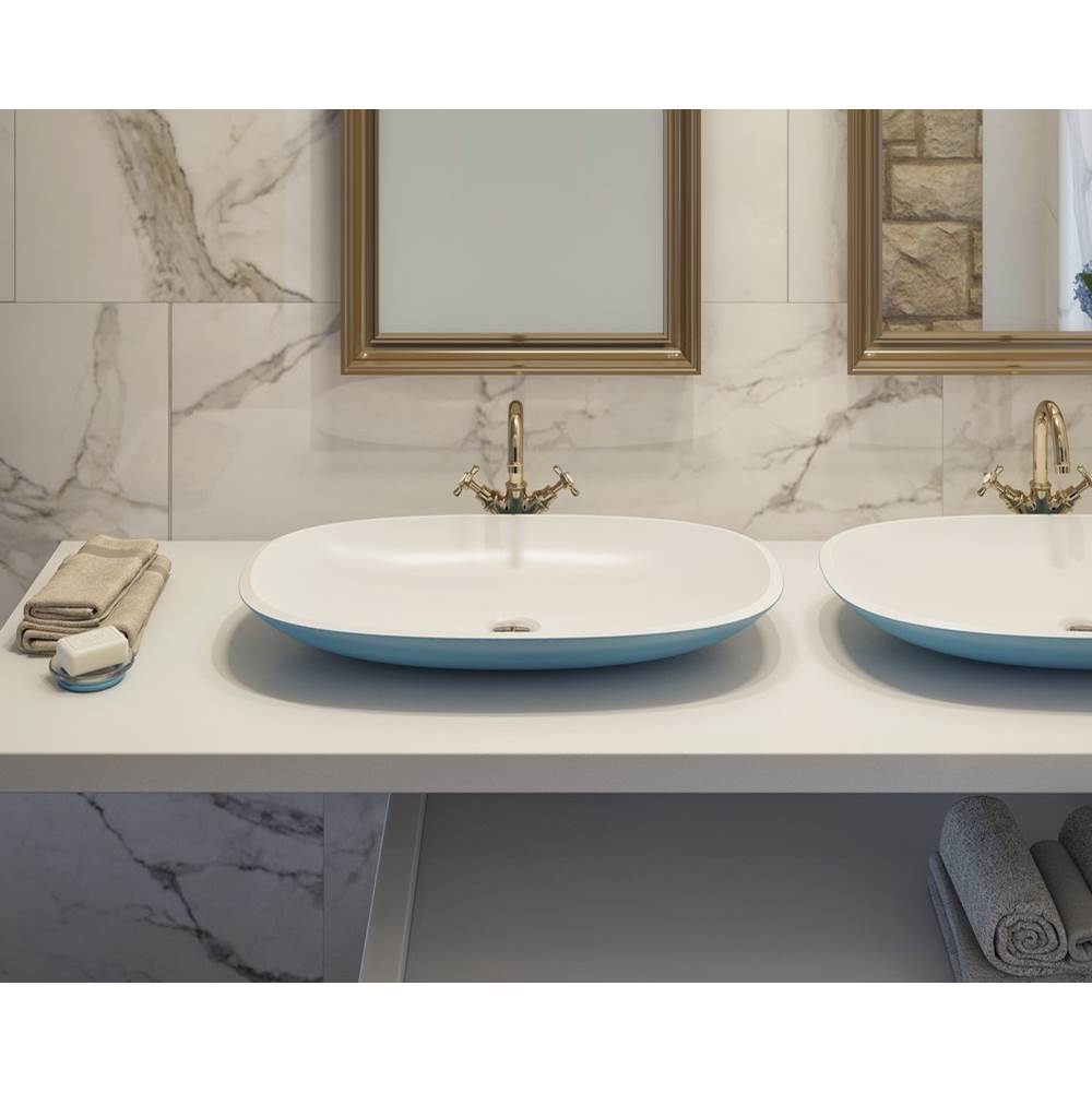 The Water ClosetAquaticaAquatica Coletta-A Jaffa Blue-Wht Stone Bathroom Vessel Sink