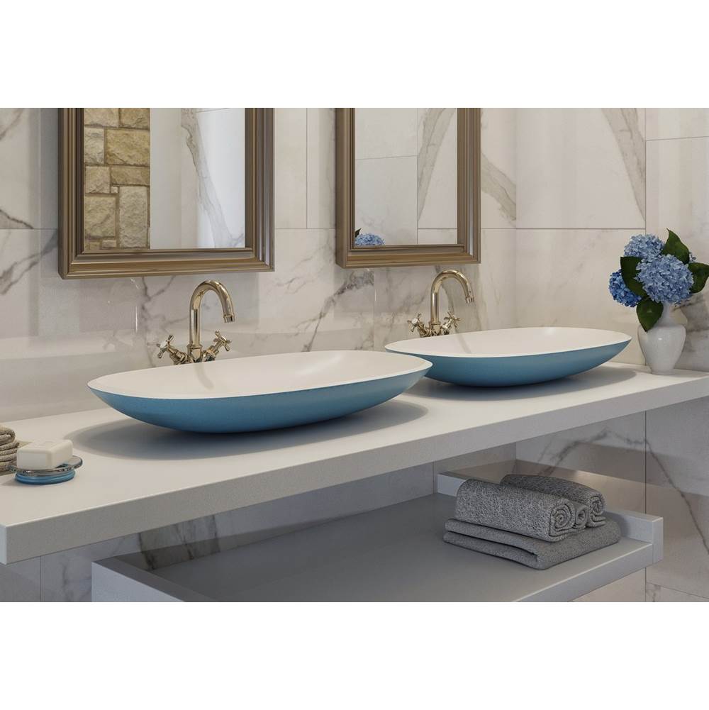 Aquatica Vessel Bathroom Sinks item Coletta-B-Sink-Jaffa-Blue-Wht