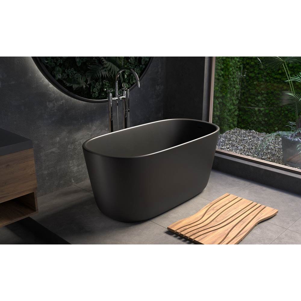 The Water ClosetAquaticaAquatica Lullaby-Mini™ Graphite Black Freestanding Solid Surface Bathtub