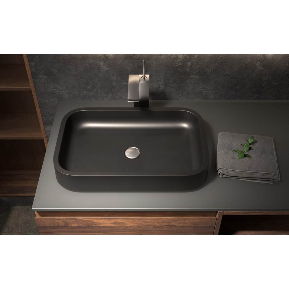 The Water ClosetAquaticaAquatica Solace-A-Blck Rectangular Stone Bathroom Vessel Sink