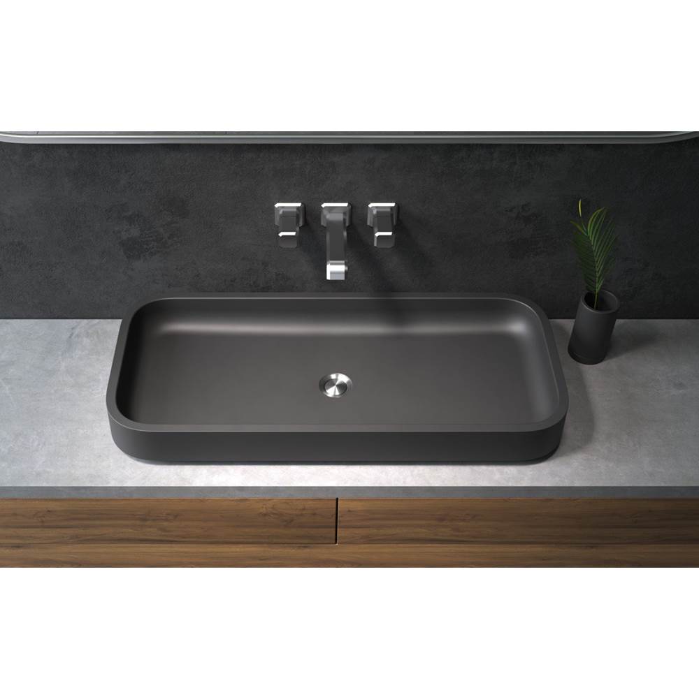 The Water ClosetAquaticaAquatica Solace-B-Blck Rectangular Stone Bathroom Vessel Sink