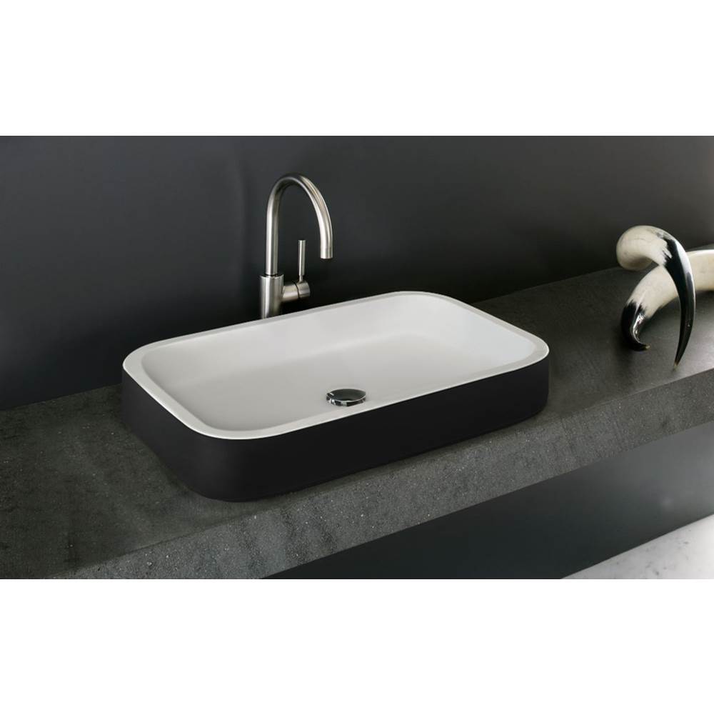 Aquatica Vessel Bathroom Sinks item Solace-A-Sink-Rect-Blck-Wht