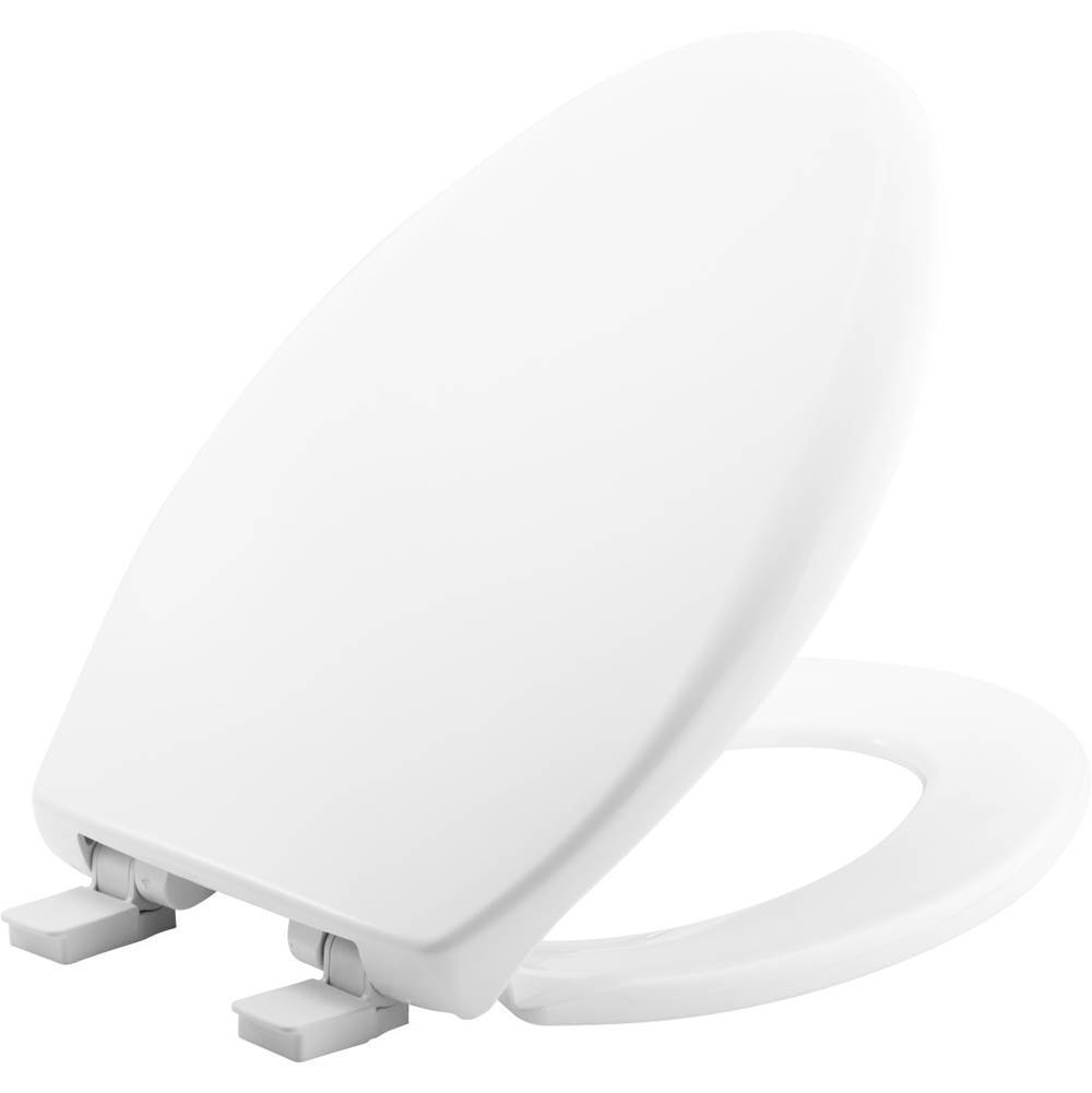 The Water ClosetBemisAffinity Elongated Plastic Toilet Seat in White with STA-TITE Seat Fastening System, Easy-Clean and Whisper-Close