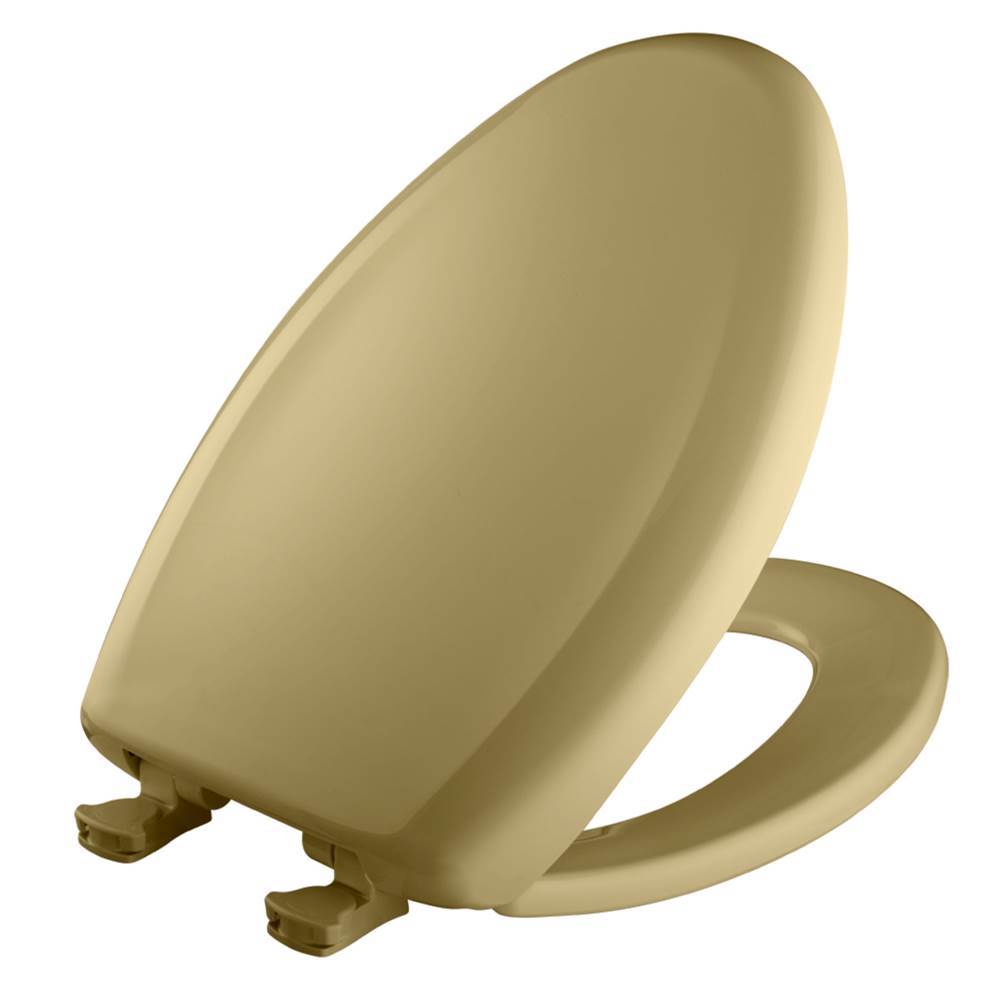 The Water ClosetBemisElongated Plastic Toilet Seat in Harvest Gold with STA-TITE Seat Fastening System, Easy-Clean and Change and Whisper-Close Hinge
