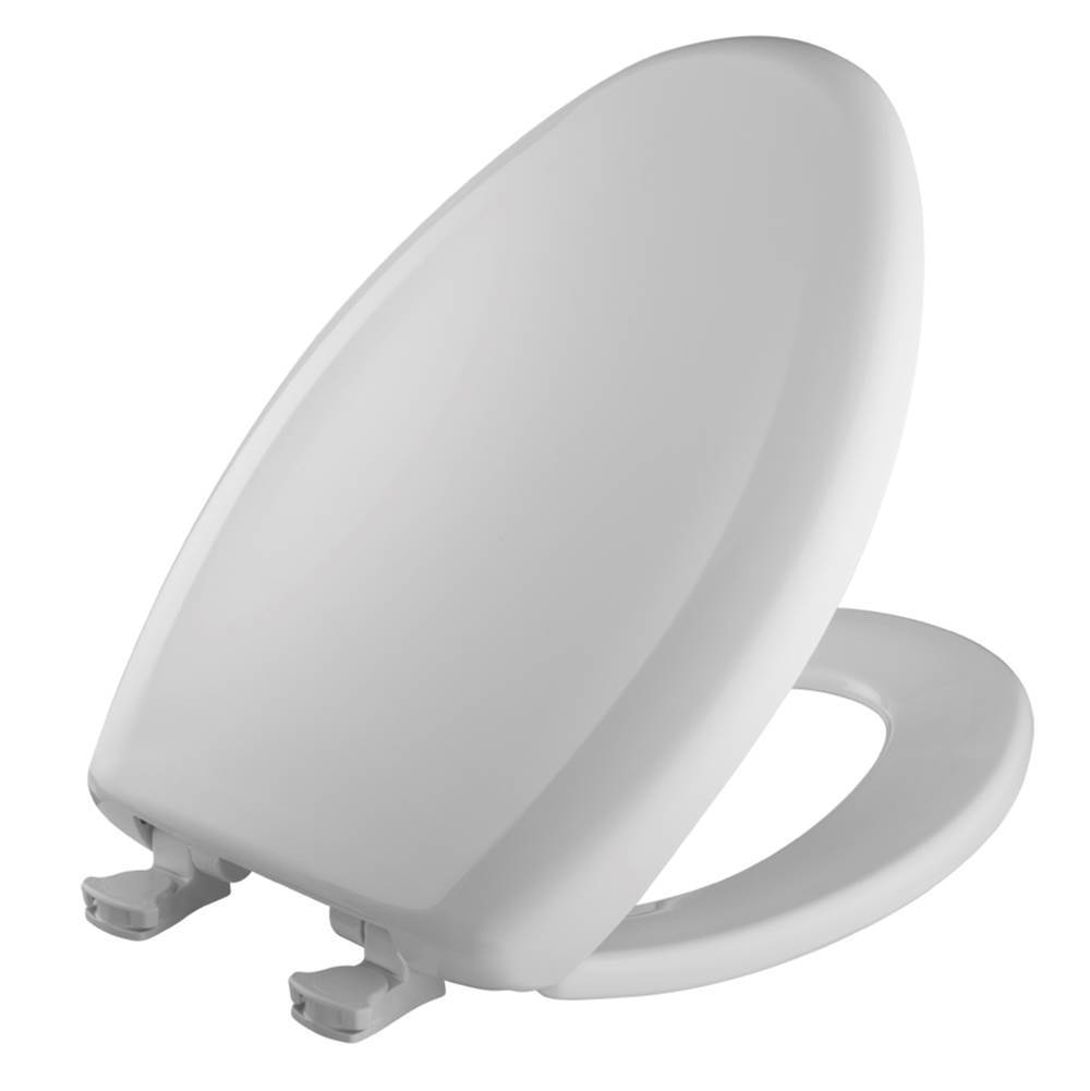The Water ClosetBemisElongated Plastic Toilet Seat in Euro White with STA-TITE Seat Fastening System, Easy-Clean and Change and Whisper-Close Hinge