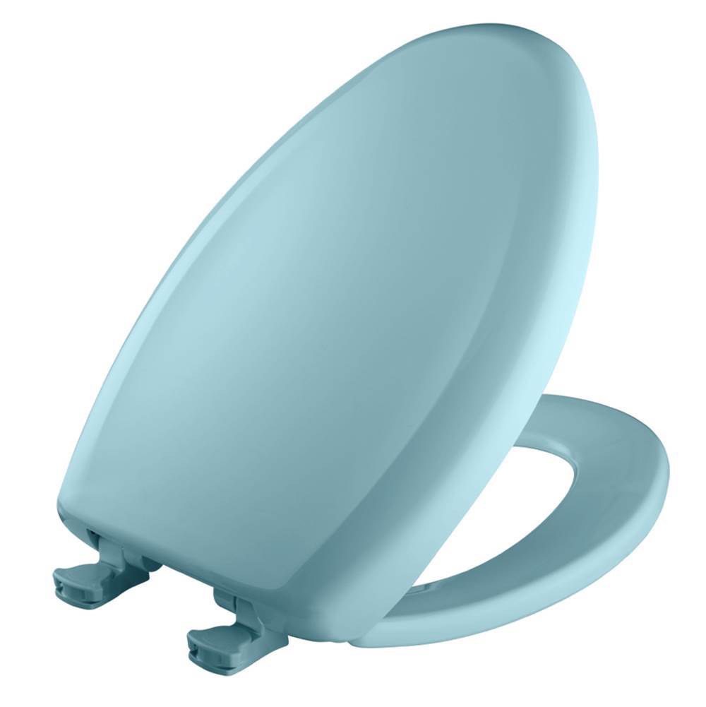 The Water ClosetBemisElongated Plastic Toilet Seat in Dresden Blue with STA-TITE Seat Fastening System, Easy-Clean and Change and Whisper-Close Hinge