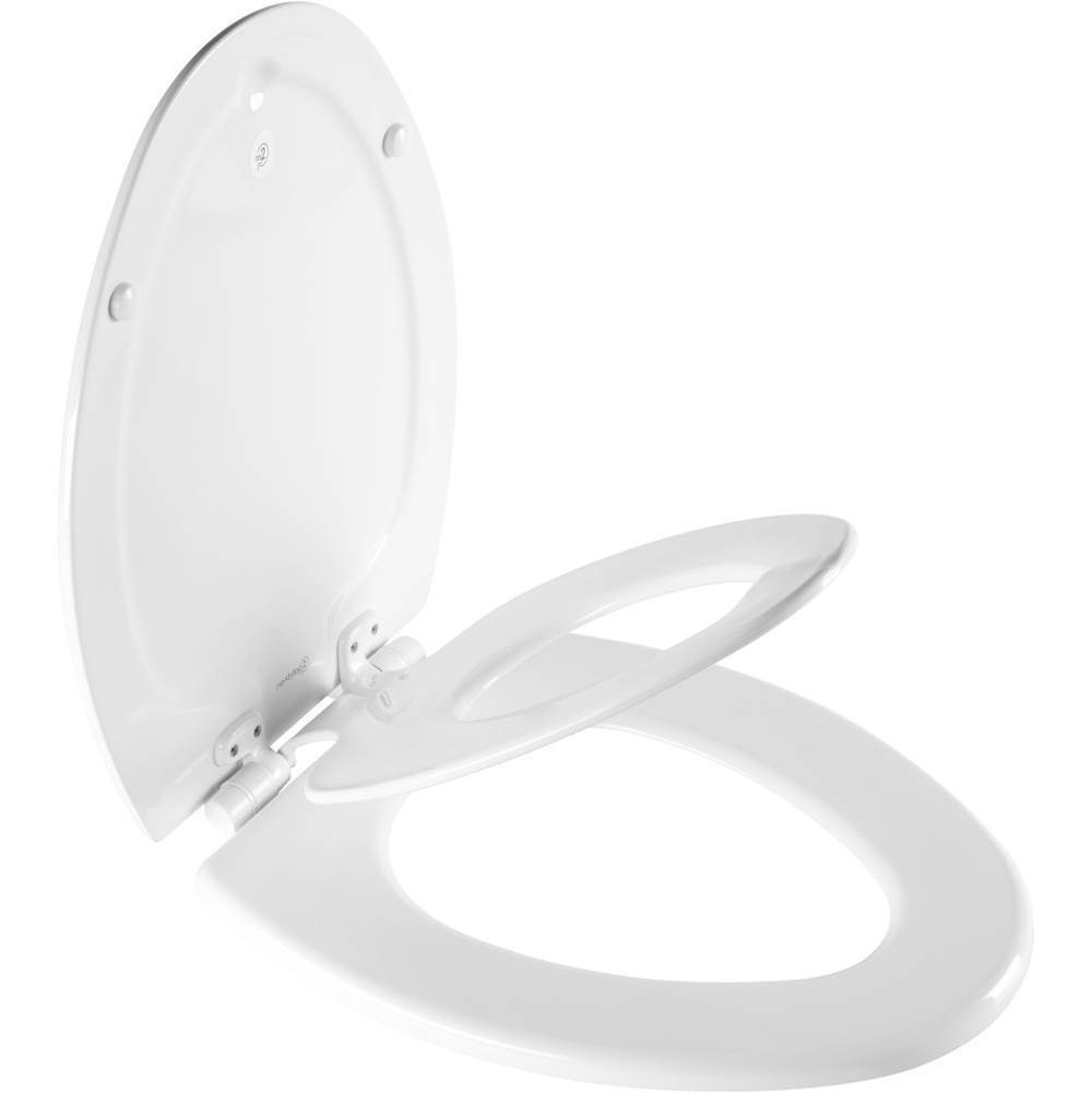 The Water ClosetBemisNextStep2 Child/Adult Elongated Toilet Seat in White with STA-TITE Seat Fastening System, Easy-Clean and Whisper-Close