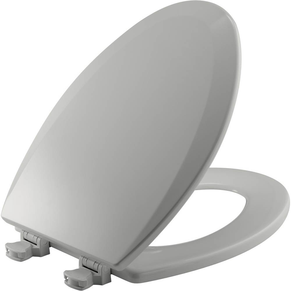 The Water ClosetBemisElongated Enameled Wood Toilet Seat in Ice Grey with Easy-Clean and Change Hinge
