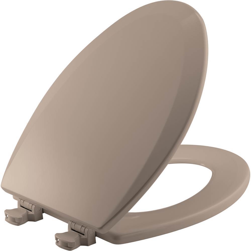 The Water ClosetBemisElongated Enameled Wood Toilet Seat in Fawn Beige with Easy-Clean and Change Hinge