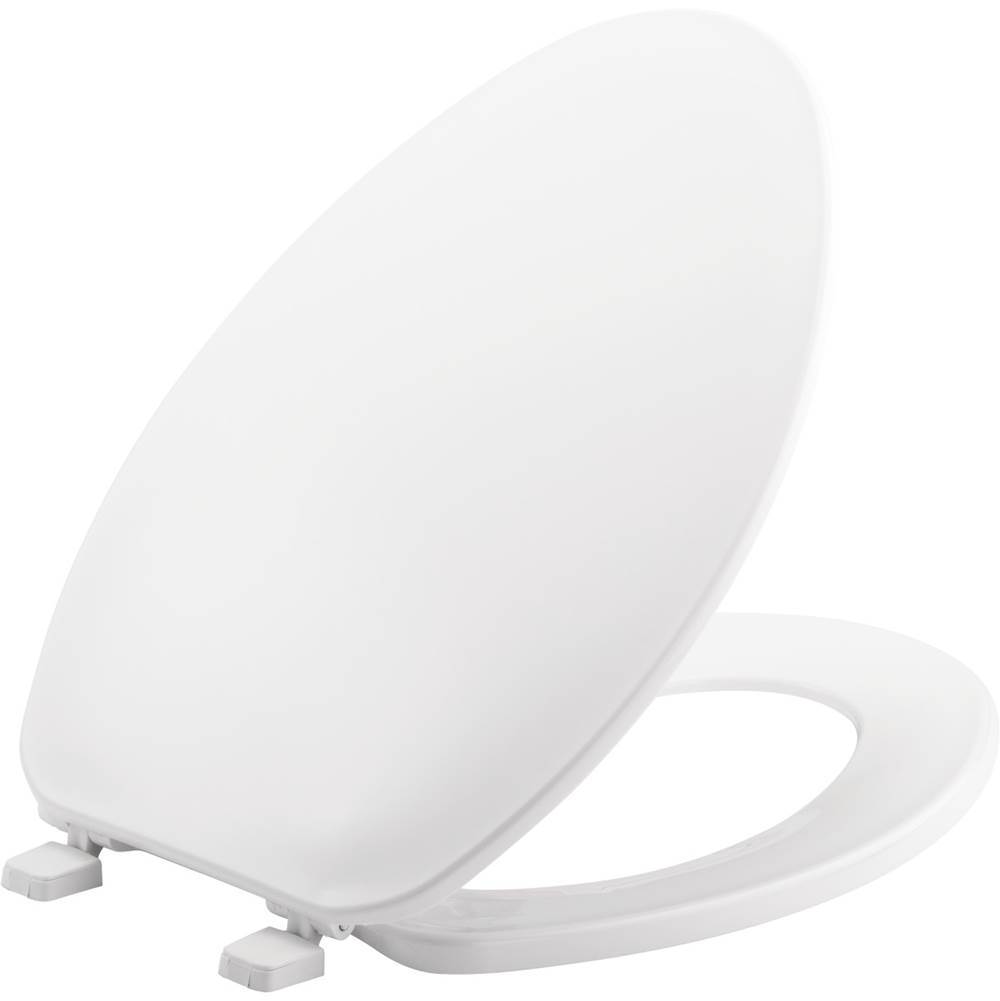 The Water ClosetBemisElongated Plastic Toilet Seat in White with Top-Tite Hinge