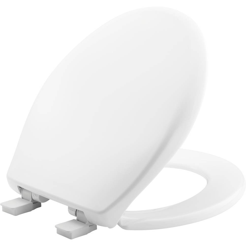 The Water ClosetBemisAffinity Round Plastic Toilet Seat in White with STA-TITE Seat Fastening System, Easy-Clean and Whisper-Close