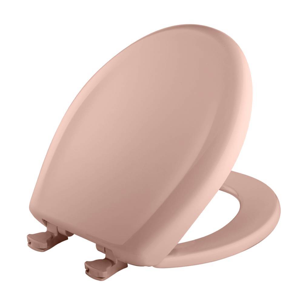 The Water ClosetBemisRound Plastic Toilet Seat in Venetian Pink with STA-TITE Seat Fastening System, Easy-Clean and Change and Whisper-Close Hinge