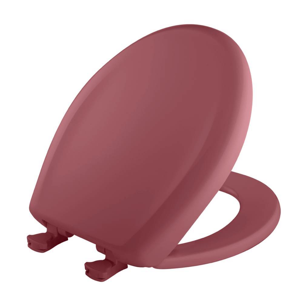 The Water ClosetBemisRound Plastic Toilet Seat in Raspberry with STA-TITE Seat Fastening System, Easy-Clean and Change and Whisper-Close Hinge