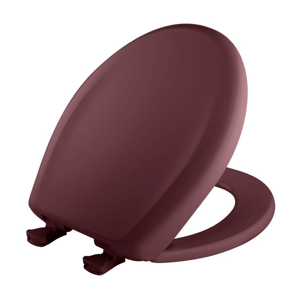 The Water ClosetBemisRound Plastic Toilet Seat in Loganberry with STA-TITE Seat Fastening System, Easy-Clean and Change and Whisper-Close Hinge