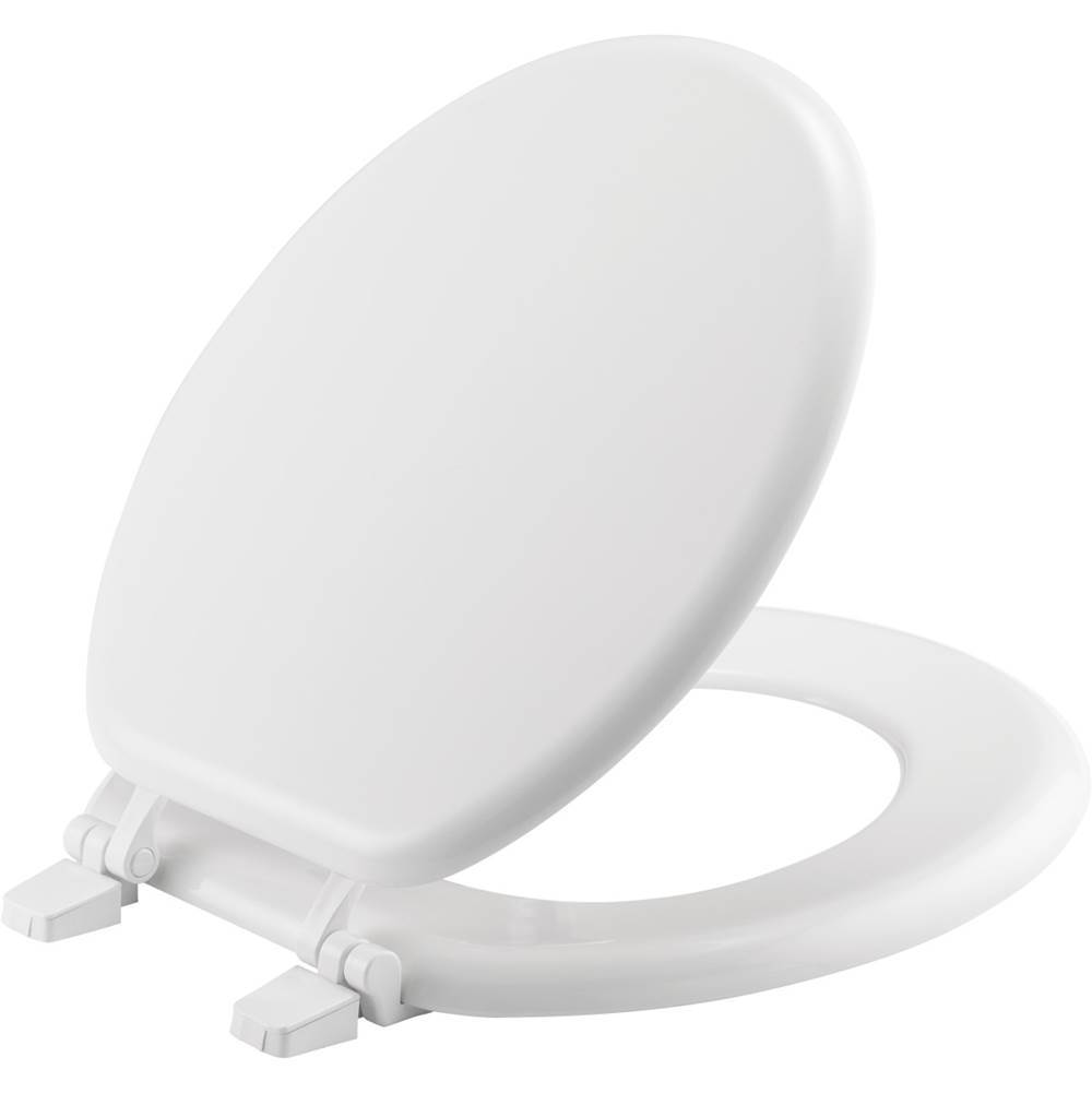The Water ClosetBemisRound Enameled Wood Toilet Seat in White with Top-Tite Hinge