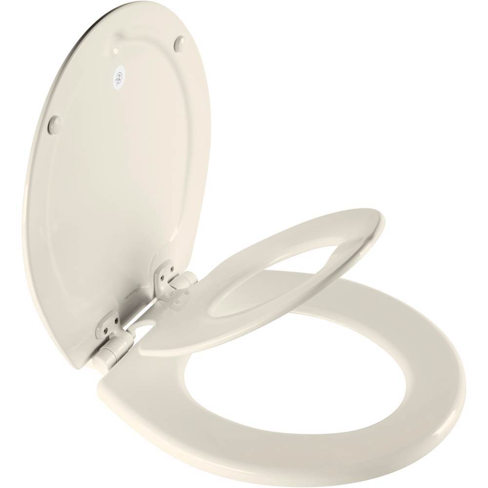 The Water ClosetBemisNextStep2 Child/Adult Round Toilet Seat in Biscuit with STA-TITE Seat Fastening System, Easy-Clean and Whisper-Close