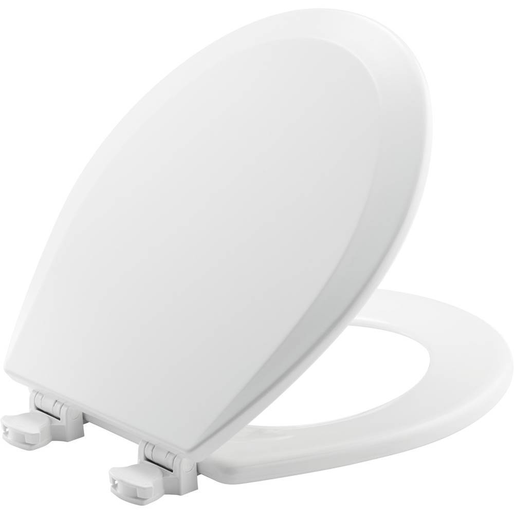 The Water ClosetBemisRound Enameled Wood Toilet Seat in Cotton White with Easy-Clean and Change Hinge