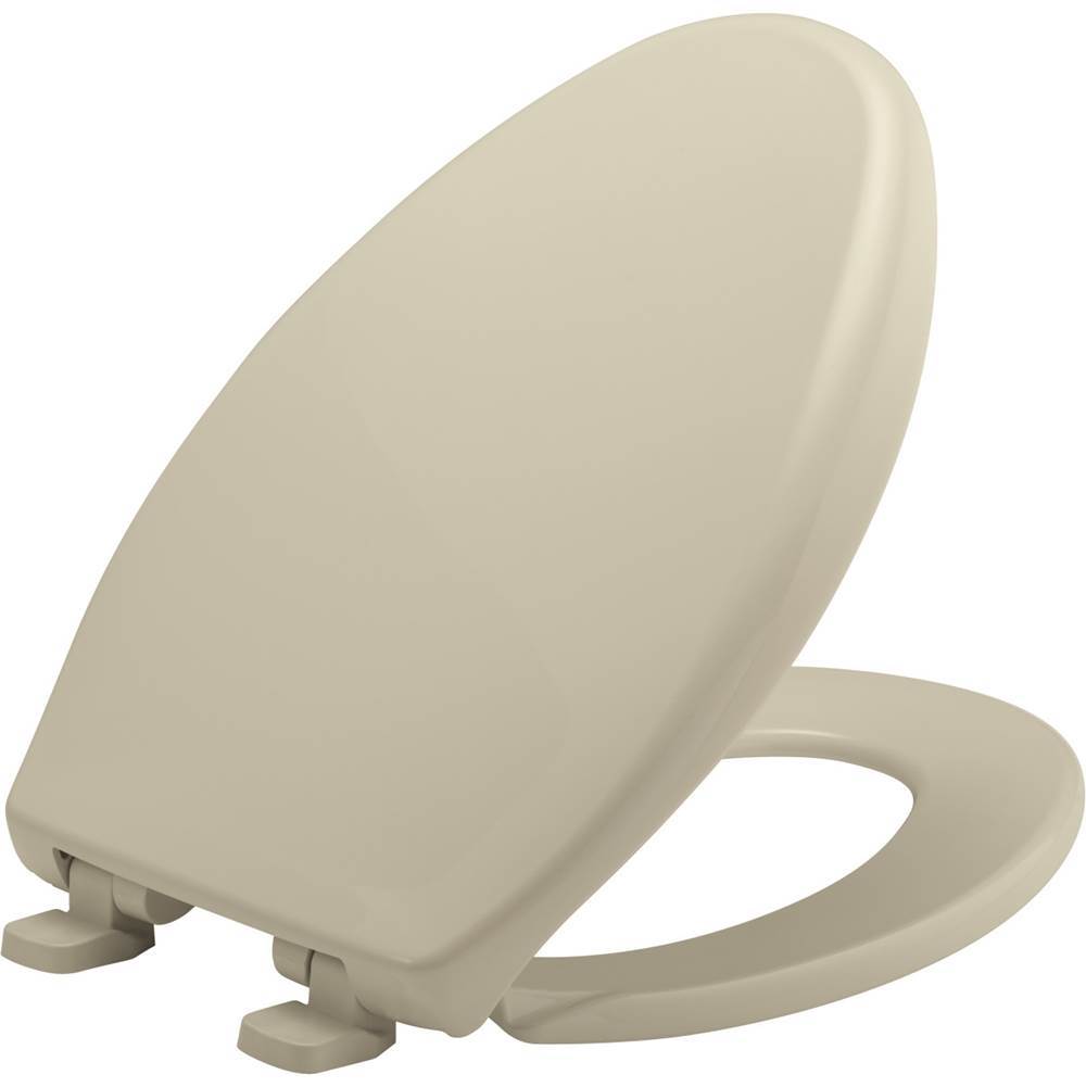 The Water ClosetBemisElongated Hospitality Plastic Toilet Seat in Bone with STA-TITE Commercial Fastening System, Whisper-Close Hinge, DuraGuard and Super Grip Bumpers