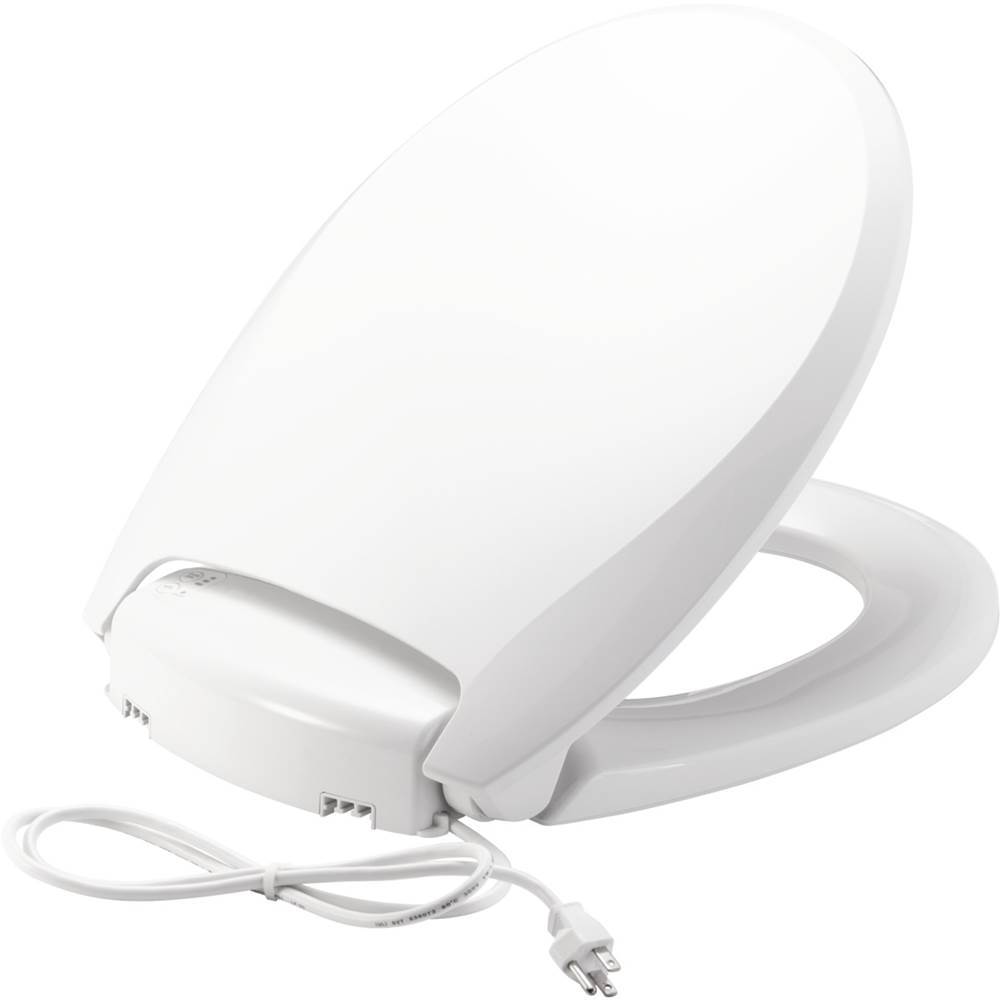 The Water ClosetBemisRadiance Round Plastic Toilet Seat in White with Adjustable Heat, iLumalight, STA-TITE Seat Fastening System and Whisper-Close