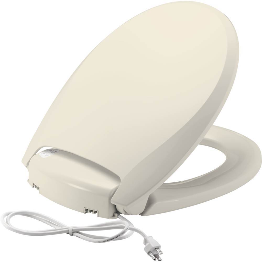 The Water ClosetBemisRadiance Round Plastic Toilet Seat in Biscuit with Adjustable Heat, iLumalight, STA-TITE Seat Fastening System and Whisper-Close