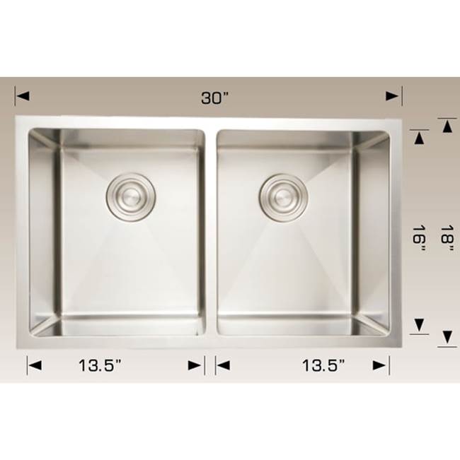 The Water ClosetBoscoDeluxe Series Kitchen Sinks - Undermount Double Bowl Sink