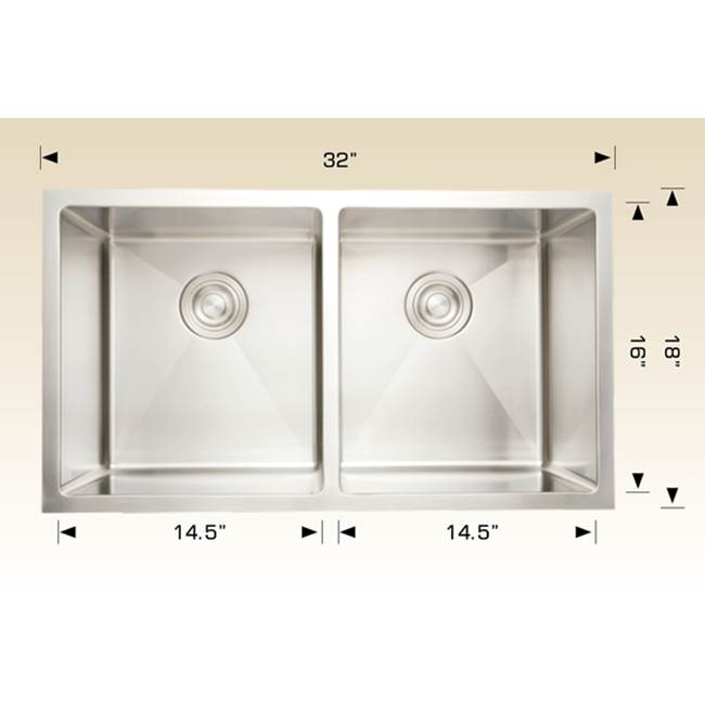 Bosco Undermount Double Bowl Sink Kitchen Sinks item SKU 203335 Plus