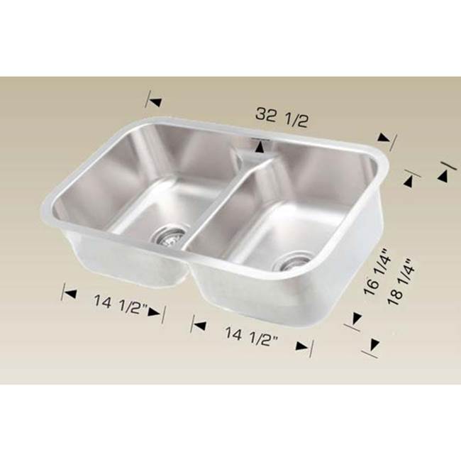 Bosco Undermount Double Bowl Sink Kitchen Sinks item SKU 207001M