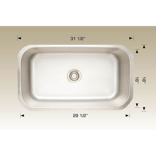 The Water ClosetBoscoStandard Series Kitchen Sinks - Undermount Single Bowl Sink