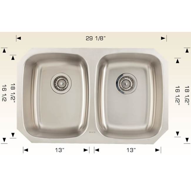 The Water ClosetBoscoKitchen Sinks - Undermount Double Bowl Sink