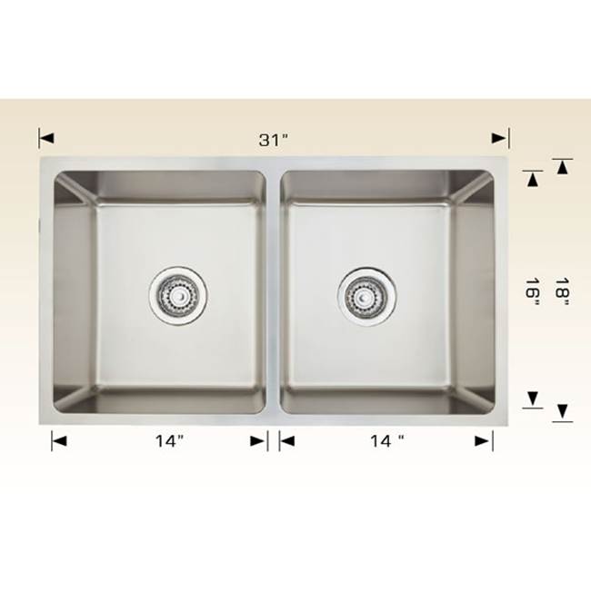 The Water ClosetBoscoStandard Series Kitchen Sinks - Undermount Double Bowl Sink