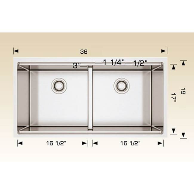The Water ClosetBoscoLinear Series Kitchen Sinks - Undermount Double Bowl Sink