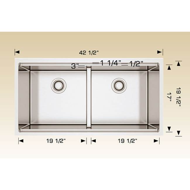 The Water ClosetBoscoLinear Series Kitchen Sinks - Undermount Double Bowl Sink