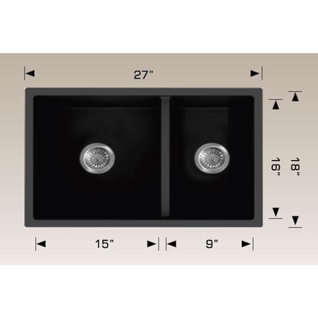The Water ClosetBoscoGranite Series Kitchen Sinks - Undermount Double Bowl Sink