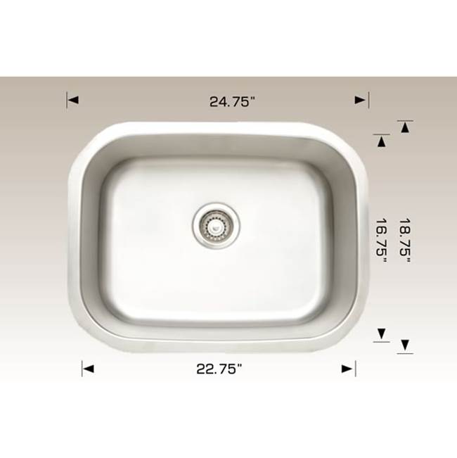 Bosco Undermount Single Bowl Sink Kitchen Sinks item SKU HU207005