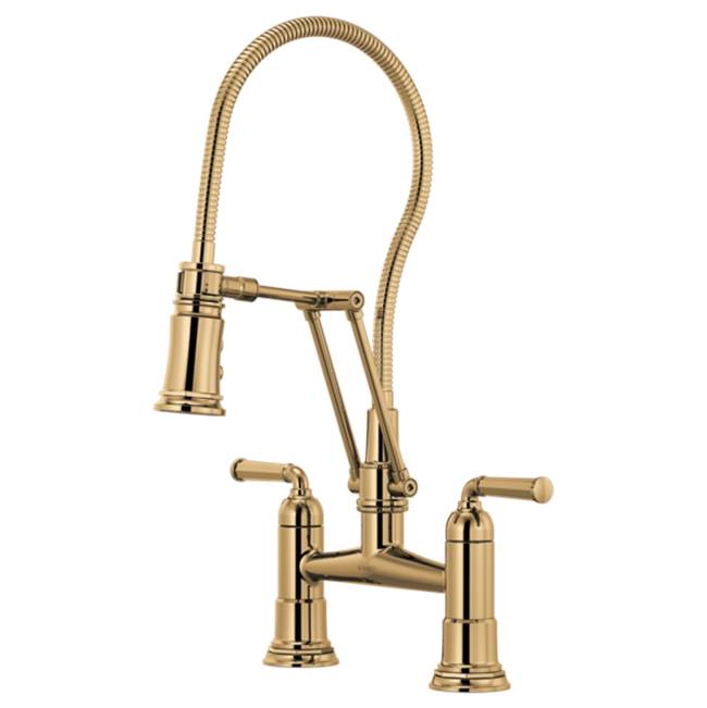 The Water ClosetBrizo CanadaTwo Handle Articulating Bridge Faucet With Finished Hose