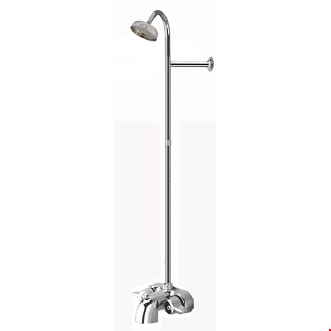 The Water ClosetClawfoot Design1190S Series Bath and Shower Combo with No Frame, 10'' Wall Supports