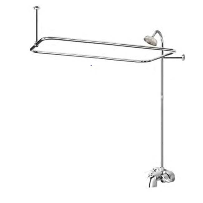 The Water ClosetClawfoot Design1190S Series Bath and Shower Combo with 24''x54'' Frame, 30'', 10'' Supports