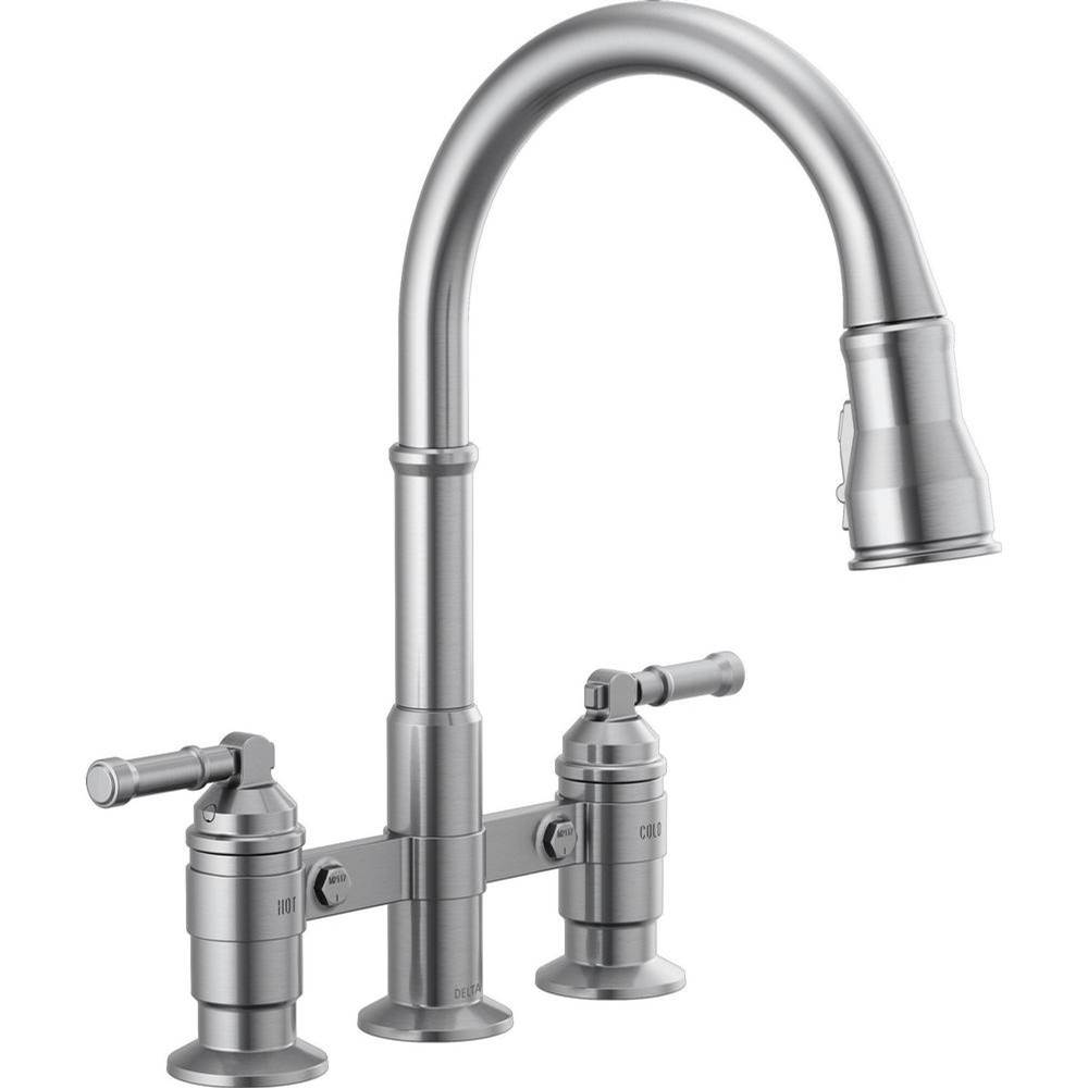 The Water ClosetDelta CanadaBroderick™ Two Handle Pull-Down Bridge Kitchen Faucet