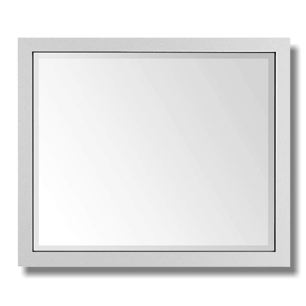 The Water ClosetDM Bath36'' X 32'' Wood Frame Beveled Mirror , Light Grey