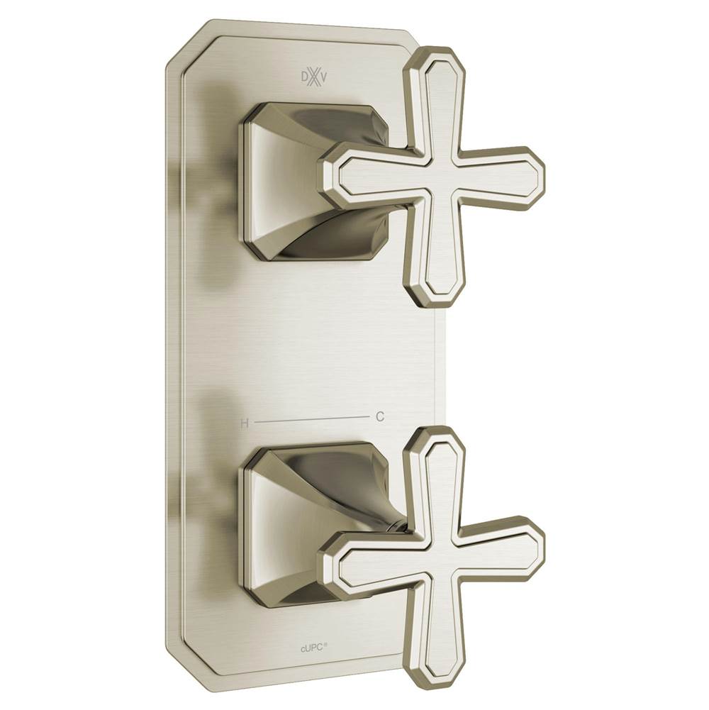 The Water ClosetDXVBelshire 2 Handle Therm Trim Cross, Bn