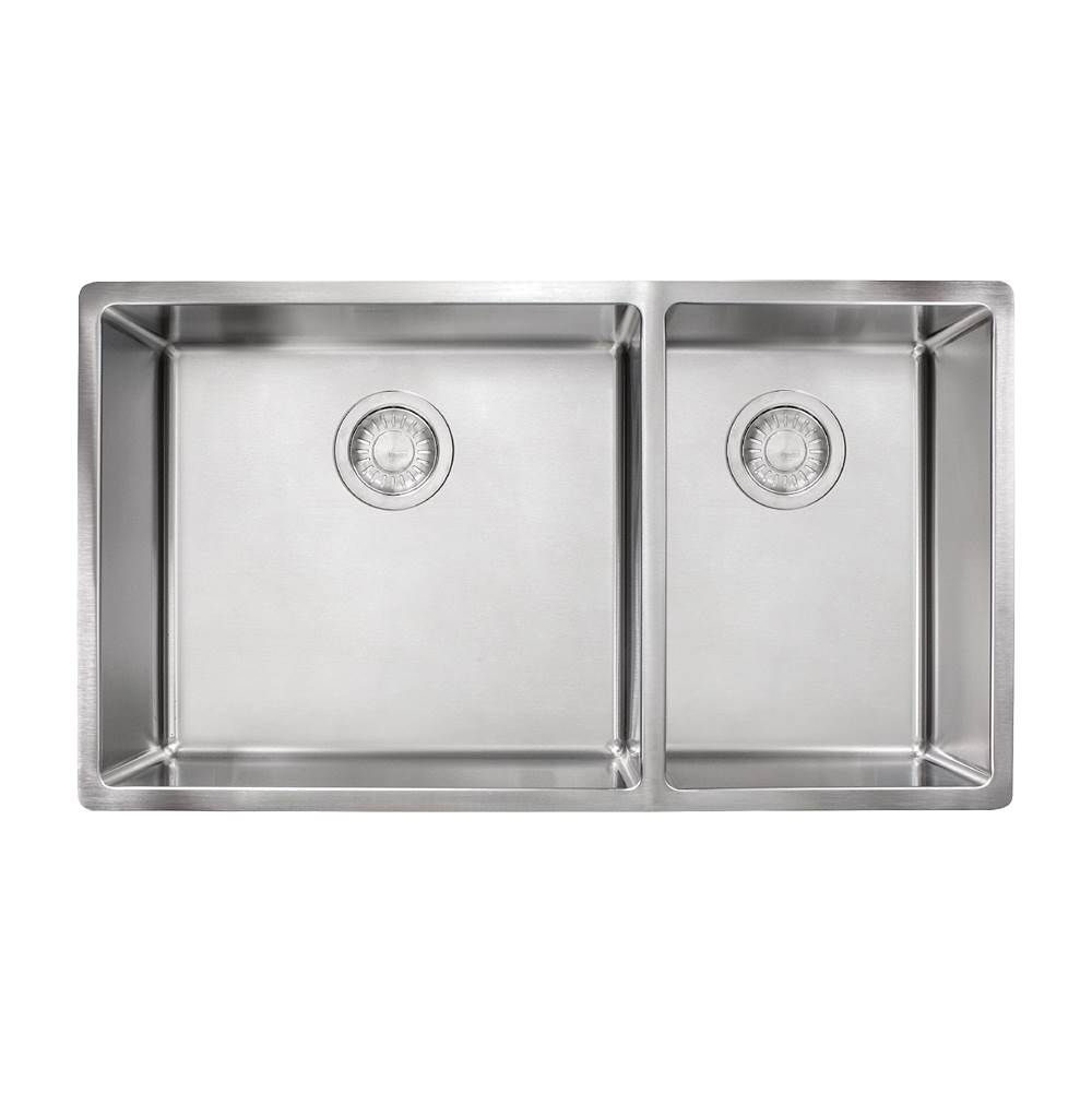 The Water ClosetFranke Residential CanadaCube 31.5-in. x 17.7-in. 18 Gauge Stainless Steel Undermount Double Bowl Kitchen Sink - CUX160-CA