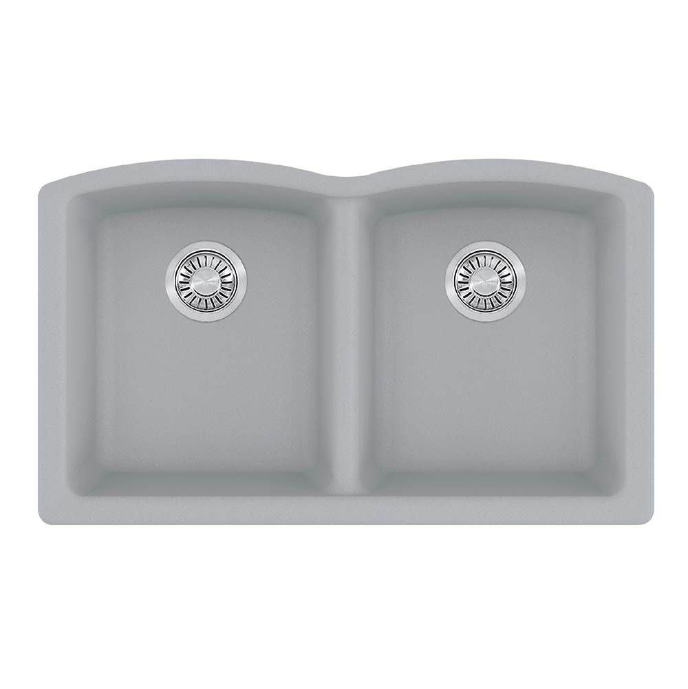 The Water ClosetFranke Residential CanadaEllipse 33.0-in. x 19.7-in. Stone Grey Granite Undermount Double Bowl Kitchen Sink - ELG120OSHG-CA