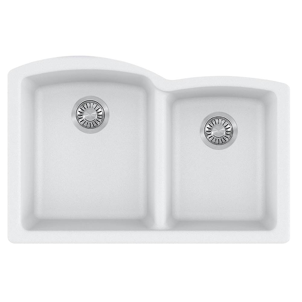The Water ClosetFranke Residential CanadaEllipse 33.0-in. x 21.7-in. Polar White Granite Undermount Double Bowl Kitchen Sink - ELG160PWT-CA