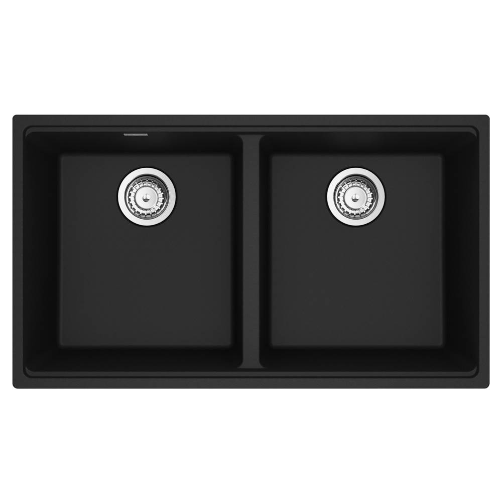 The Water ClosetFranke Residential CanadaMaris Undermount 33-in x 18.94-in Granite Double Bowl Kitchen Sink in Matte Black