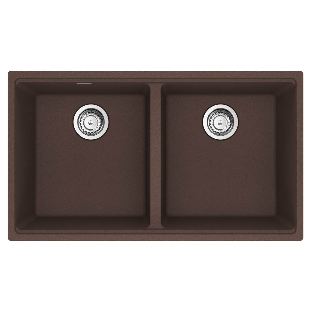 The Water ClosetFranke Residential CanadaMaris Undermount 33-in x 18.94-in Granite Double Bowl Kitchen Sink in Mocha