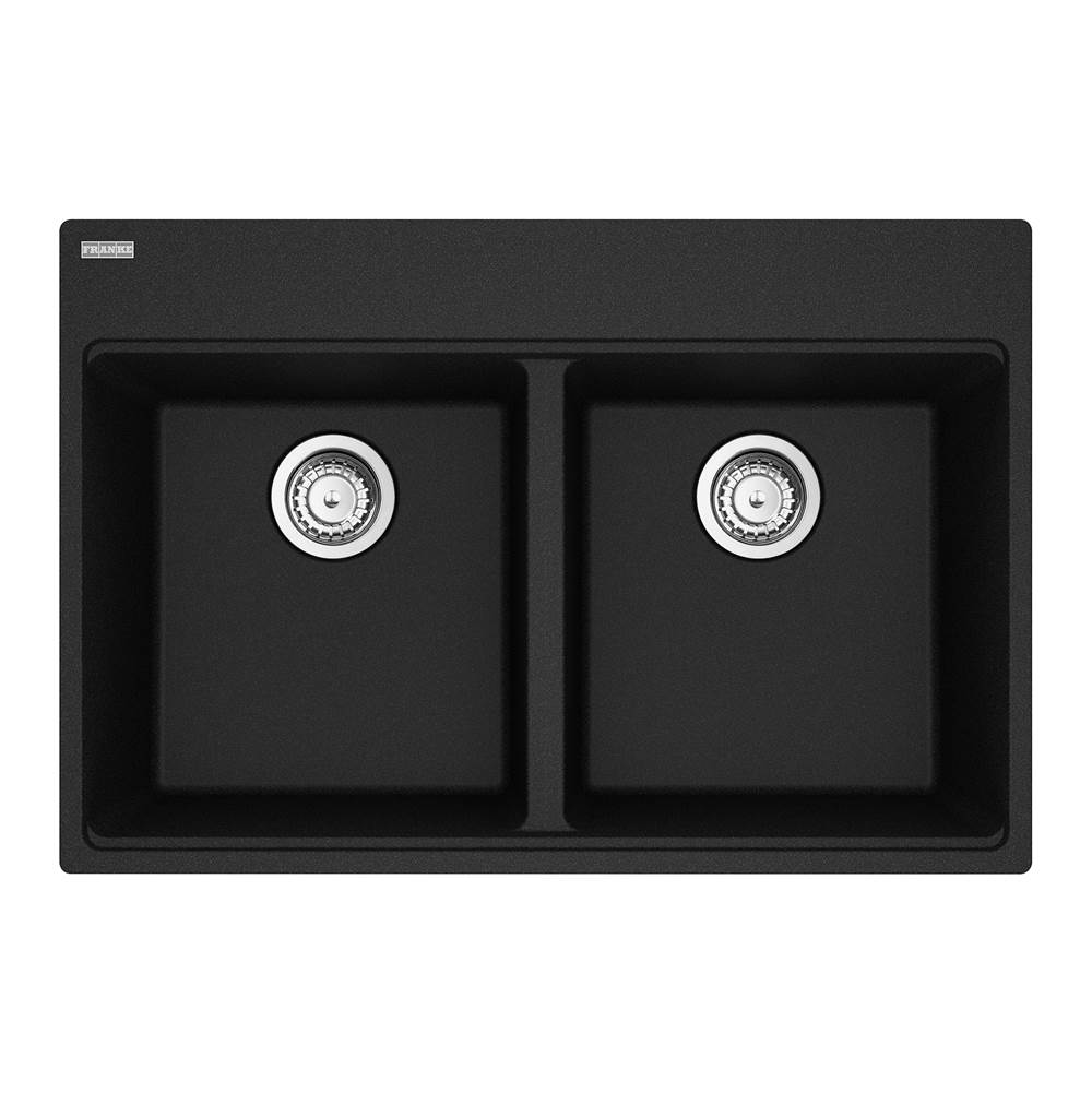 The Water ClosetFranke Residential CanadaMaris Topmount 31-in x 20.88-in Granite Double Bowl Kitchen Sink in Onyx